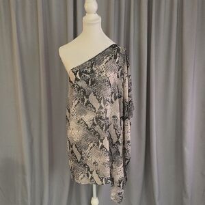 Calvin Klein Black and Cream Snake Print Swimwear